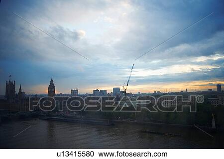 High angle view of the Thames and Westminster Palace at dawn, London, England, UK View Large Photo Image Stock Image - High angle view of the Thames and Westminster Palace at dawn, London, England, UK. Fotosearch