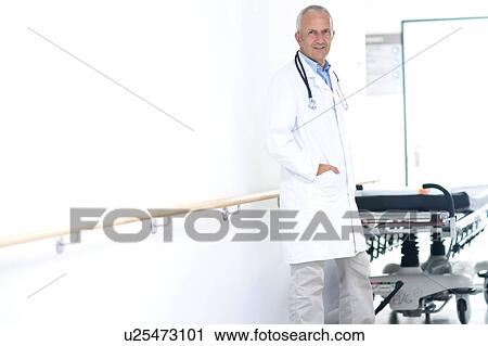 Stock Image - Portrait of male doctor. Fotosearch