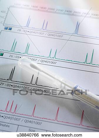 Stock Photograph - Swab containing DNA sample on genetic testing results. Fotosearch