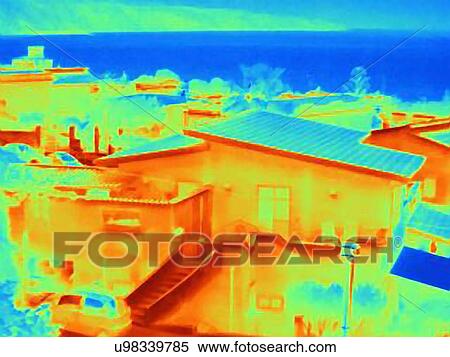 Thermal image of beach houses View Large Photo Image Stock Photography - Thermal image of beach houses. Fotosearch