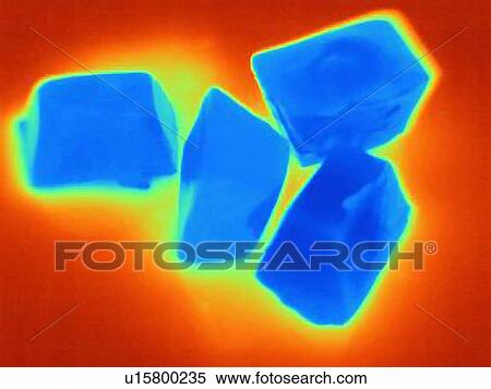 Stock Photography - Thermal image of ice cubes. Fotosearch