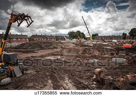Tractor on construction site View Large Photo Image Stock Photography - Tractor on construction site. Fotosearch