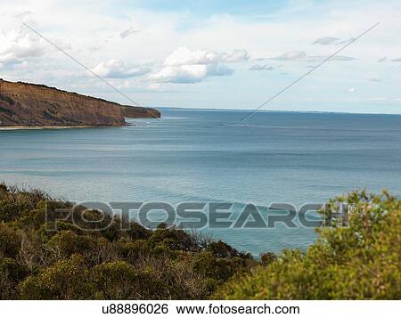 View of coast and blue sea, Point Addis National Park, Anglesea, Australia View Large Photo Image Stock Photograph - View of coast and blue sea, Point Addis National Park, Anglesea, Australia. Fotosearch