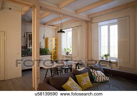 View of couch, dining area and kitchen View Large Photo Image Stock Image - View of couch, dining area and kitchen. Fotosearch