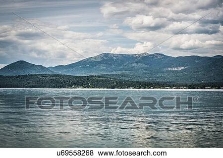 View of lake and mountain, Sandpoint, Idaho, USA View Large Photo Image Stock Photo - View of lake and mountain, Sandpoint, Idaho, USA. Fotosearch