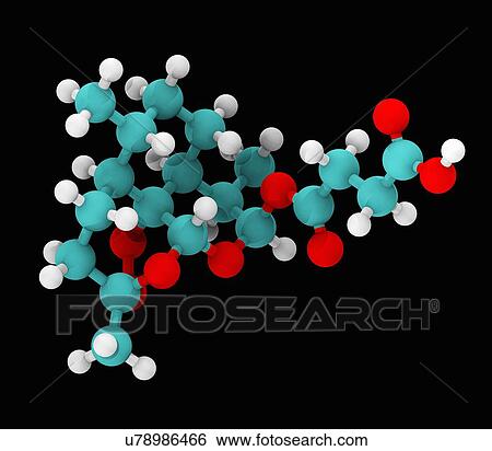 Stock Photograph - Ball and stick model of artesunate, a member of the artemisinin group of drugs that treat malaria. Fotosearch