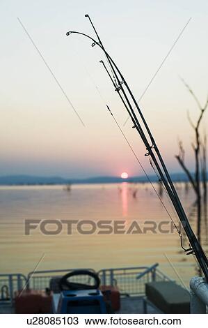 Stock Image - View of river at sunset, Kafue National Park, Zambia. Fotosearch