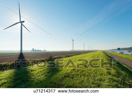Windfarm, Rilland, Zeeland, Netherlands View Large Photo Image Stock Photo - Windfarm, Rilland, Zeeland, Netherlands. Fotosearch