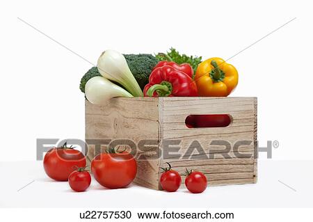 Wood crate filled with fresh vegetables View Large Photo Image Stock Image - Wood crate filled with fresh vegetables. Fotosearch