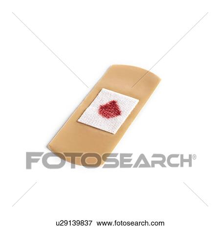 Adhesive plaster with a drop of blood, studio shot. View Large Illustration Stock Illustration - Adhesive plaster with a drop of blood, studio shot.. Fotosearch
