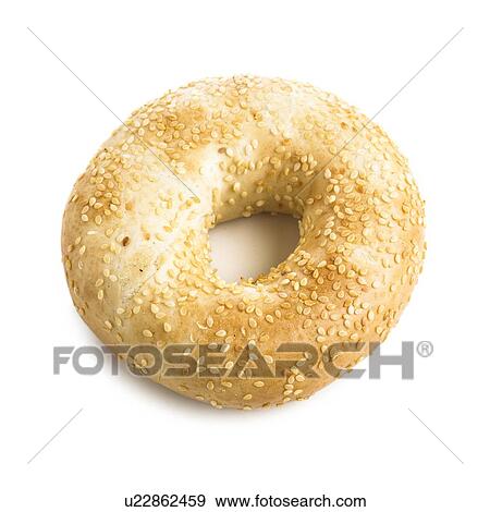 Bagel against a white background. View Large Illustration Stock Illustration - Bagel against a white background.. Fotosearch