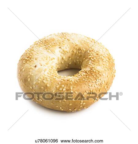 Stock Illustration - Bagel against a white background.. Fotosearch