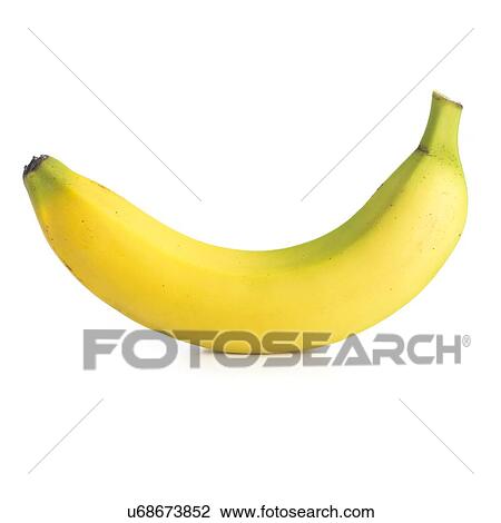 Drawing - Banana against a white background.. Fotosearch