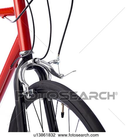 Drawing - Bicycle brakes, close up.. Fotosearch
