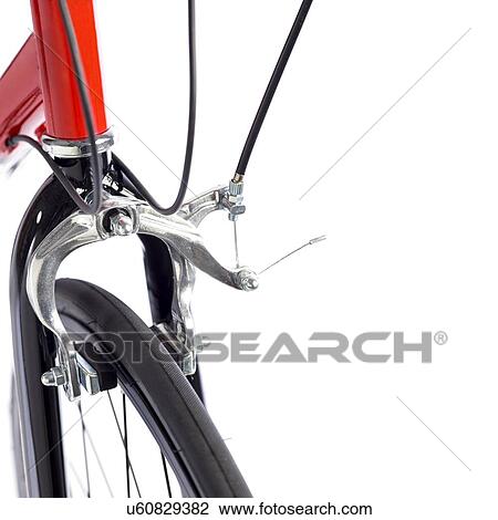 Drawing - Bicycle brakes, close up.. Fotosearch