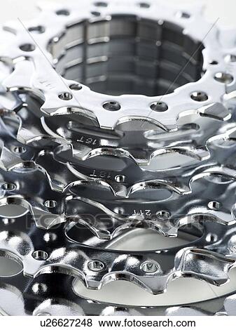 Bicycle cassette, close up. View Large Illustration Stock Illustration - Bicycle cassette, close up.. Fotosearch