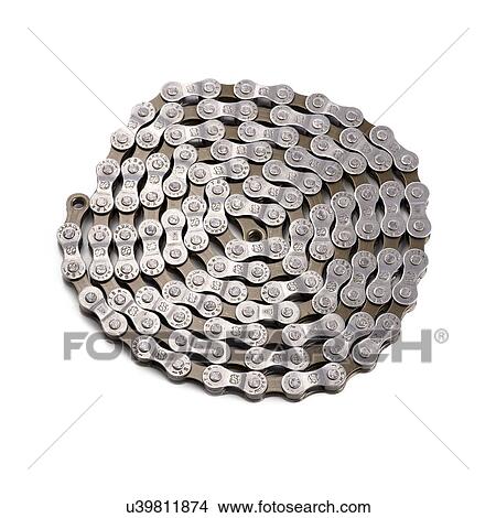 Bicycle chain against a white background. View Large Illustration Stock Illustration - Bicycle chain against a white background.. Fotosearch