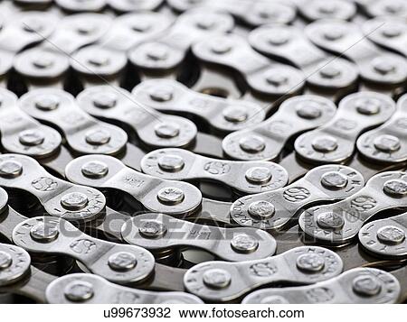 Drawing - Bicycle chain, close up.. Fotosearch