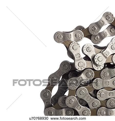 Clipart - Bicycle chain coiled up, close up.. Fotosearch