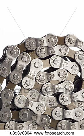 Bicycle chain coiled up, close up. View Large Illustration Stock Illustration - Bicycle chain coiled up, close up.. Fotosearch