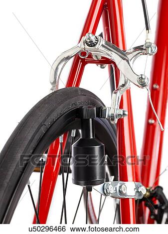 Bicycle dynamo fixed to the back wheel, close up. View Large Illustration Stock Illustration - Bicycle dynamo fixed to the back wheel, close up.. Fotosearch