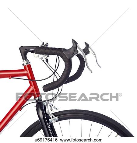 Stock Illustration - Bicycle handlebars against a white background.. Fotosearch