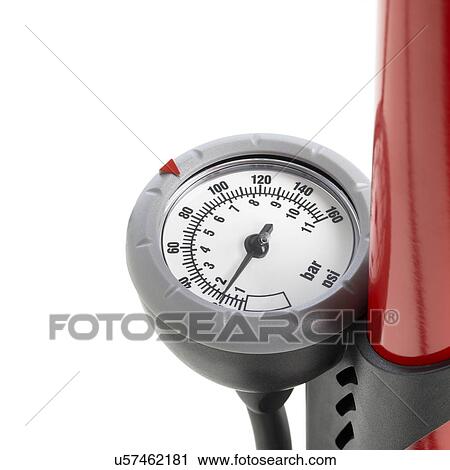 Clip Art - Bicycle pump gauge, close up.. Fotosearch
