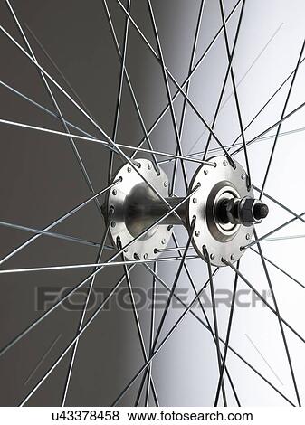 Bicycle wheel hub, close up. View Large Illustration Stock Illustration - Bicycle wheel hub, close up.. Fotosearch