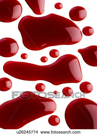 Stock Illustration - Blood against a white background.. Fotosearch