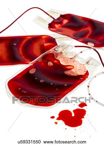 Blood bags against a white background. View Large Illustration Clipart - Blood bags against a white background.. Fotosearch