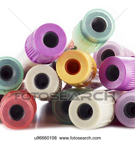 Blood collection tubes, close up. View Large Illustration Stock Illustration - Blood collection tubes, close up.. Fotosearch