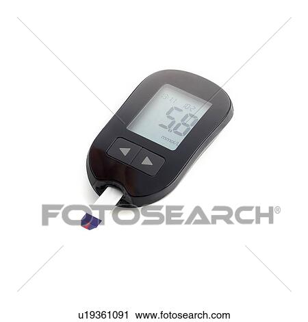 Clip Art - Blood sugar monitor against a white background.. Fotosearch