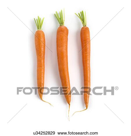 Carrots against a white background. View Large Illustration Stock Illustration - Carrots against a white background.. Fotosearch