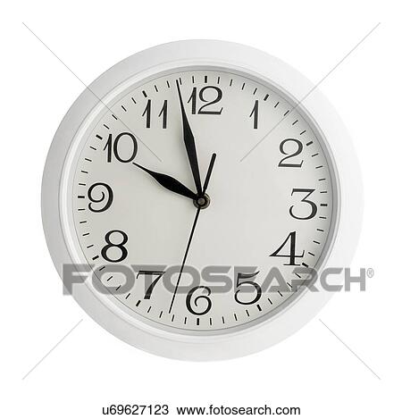 Clock against a white background. View Large Illustration Drawing - Clock against a white background.. Fotosearch