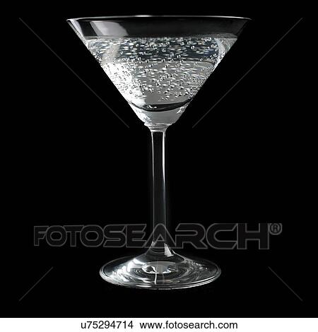 Cocktail glass and drink against a black background. View Large Illustration Stock Illustration - Cocktail glass and drink against a black background.. Fotosearch