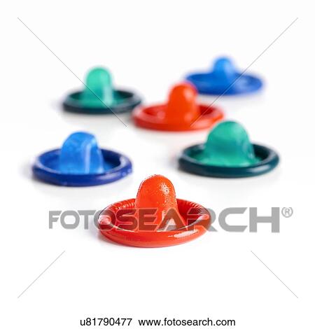 Coloured condoms against a white background. View Large Illustration Stock Illustration - Coloured condoms against a white background.. Fotosearch