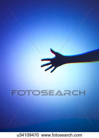 Coloured lights shining onto a person's hand and mixing. View Large Illustration Clipart - Coloured lights shining onto a person's hand and mixing.. Fotosearch