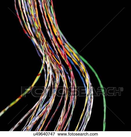 Coloured wires against a black background. View Large Illustration Stock Illustration - Coloured wires against a black background.. Fotosearch