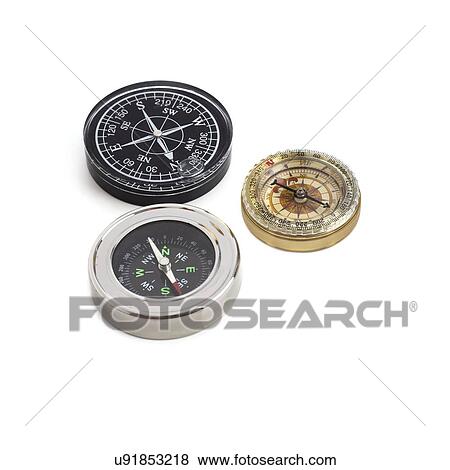 Stock Illustration - Compasses against a white background.. Fotosearch
