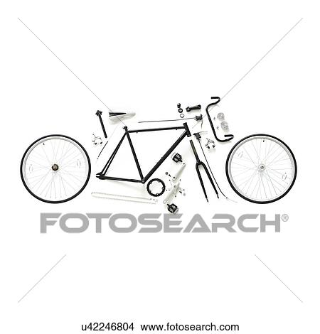 Components of a fixed-gear road bike against a white background. View Large Illustration Stock Illustration - Components of a fixed-gear road bike against a white background.. Fotosearch