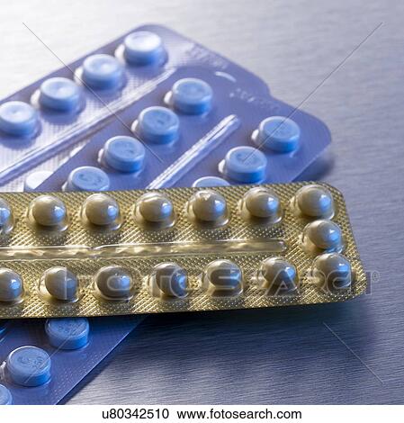 Contraceptive pills in blister packs, studio shot. View Large Illustration Clipart - Contraceptive pills in blister packs, studio shot.. Fotosearch