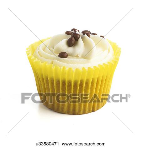 Clip Art - Cupcake against a white background.. Fotosearch