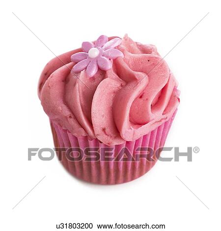 Cupcake against a white background. View Large Illustration Clipart - Cupcake against a white background.. Fotosearch
