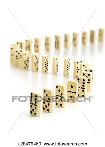 Dominoes in a curved line. View Large Illustration Clipart - Dominoes in a curved line.. Fotosearch