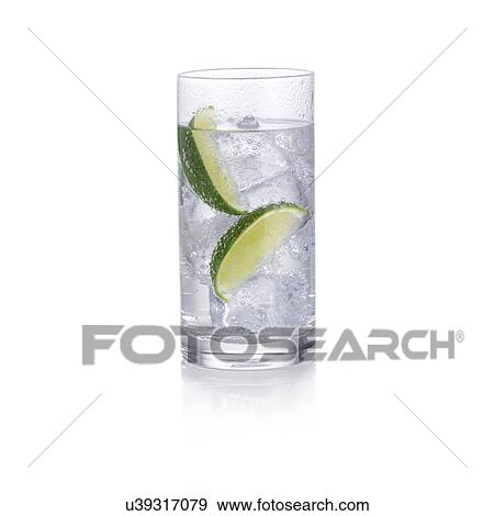 Drink with ice and lime. View Large Illustration Stock Illustration - Drink with ice and lime.. Fotosearch