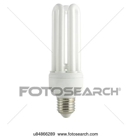 Stock Illustration - Energy saving lightbulb against a white background.. Fotosearch