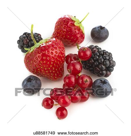 Fresh berry fruits against a white background. View Large Illustration Stock Illustration - Fresh berry fruits against a white background.. Fotosearch