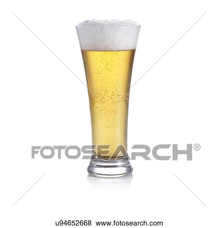 Glass of lager. View Large Illustration Stock Illustration - Glass of lager.. Fotosearch