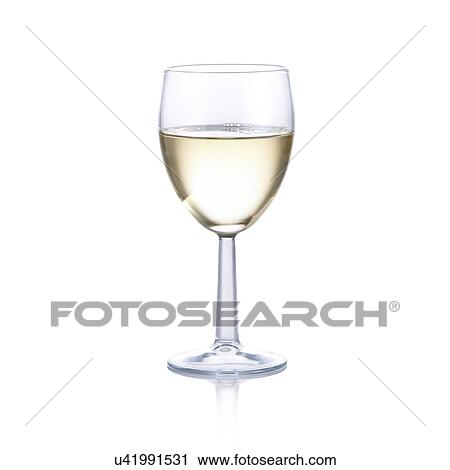 Clip Art - Glass of white wine.. Fotosearch