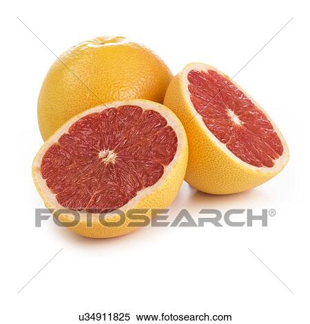 Stock Illustration - Grapefruit against a white background.. Fotosearch